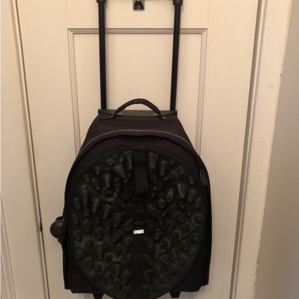 Craig Morrison Bug Vintage Rolling Backpack Suitcase Unisex Black Latex Spikes - Picture 4 of 11
